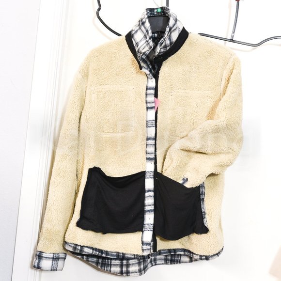 Sage Ladies' Plush Shirt Jacket WHITE - Picture 8 of 8